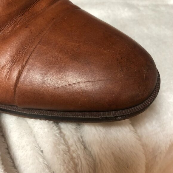 Johnston & Murphy Leather Lace Up Dress Shoes Rust Color Size 8.5 - Picture 15 of 16